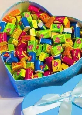 gum "Love is .." in a gift box