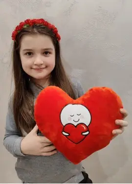 Heart pillow with a man 25 cm