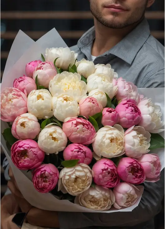 Bouquet of 25 local peonies