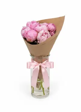 Bouquet of 7 pink peonies