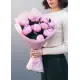 Bouquet of 9 pink peonies