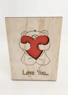 Wooden postcart "Love you" #003 art number