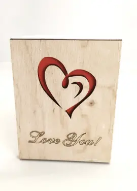 Wooden postcart "Love you" 