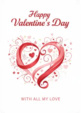 Happy Valentine’s Day — Rose Frame Card 006