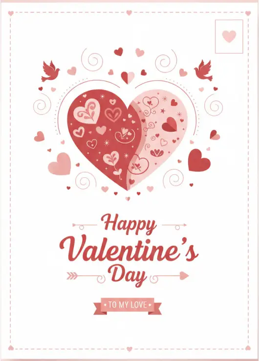Happy Valentine’s Day — Triple Hearts Card 005