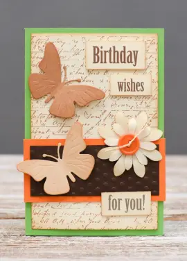 Postcard "Happy Birthday" handmade art. 