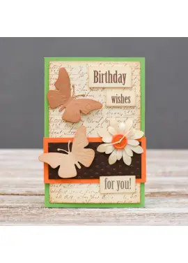 Postcard "Happy Birthday" handmade art. 