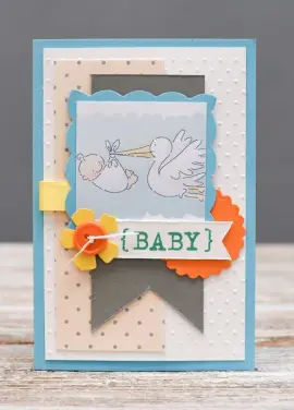 Postcard greeting card with the birth of a child 002
