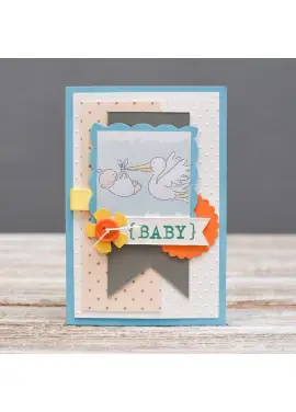 Postcard greeting card with the birth of a child 002