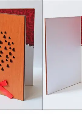 Wooden postcart "Love" art #005