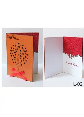 Wooden postcart "Love" art #005