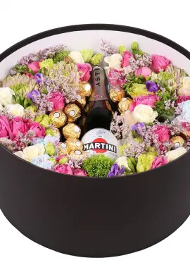 Flower box "Wine & flowers"