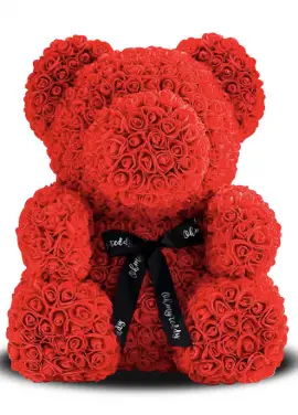 Luxury composition Teddy bear from roses