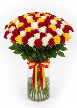 101 multi-colored roses