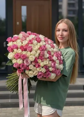51 delicate roses "Dnipro morning"