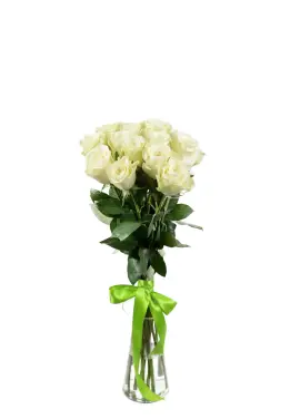 11-rose bouquet: white roses “Avalanche”