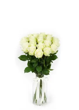 Bouquet of 15 White Roses Avalanche