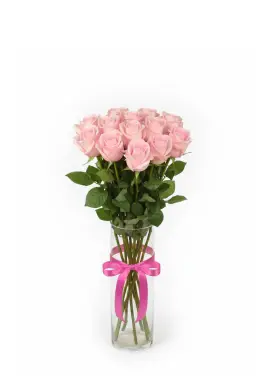 15-rose bouquet: pink roses “Jumilia”