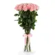 15-rose bouquet: tall pink roses “Be Sweet”