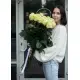 15-rose bouquet: long-stem imported white roses “Mondial”