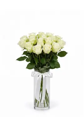 Bouquet of 19 white roses