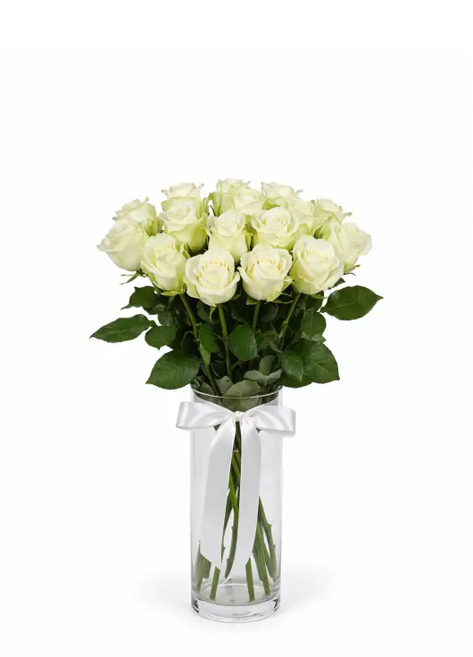 Bouquet of 19 white roses