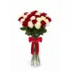 Red and white 21 roses