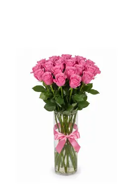 25-rose bouquet: pink roses “Miss Piggy”