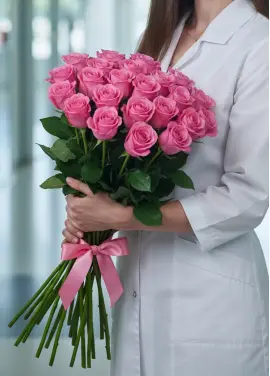 25-rose bouquet: pink roses “Miss Piggy”