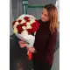 25-rose red & white mixed bouquet