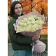 35-rose bouquet: long-stem imported white roses “Mondial”