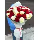 35-rose red & white mixed bouquet