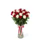 35-rose red & white mixed bouquet