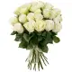 35 white roses in beautiful packaging