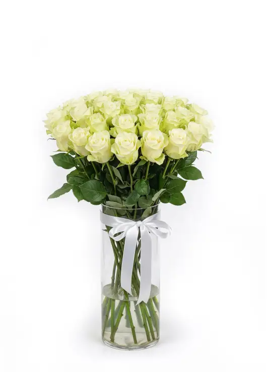 45-rose bouquet: white roses “Avalanche”