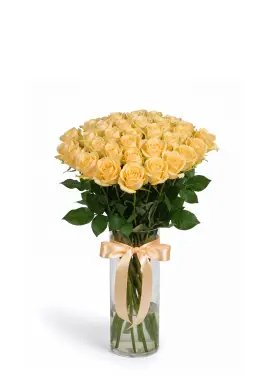45-rose bouquet: peach roses “Peach Avalanche”