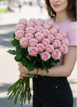 45-rose bouquet: pink roses “Jumilia”