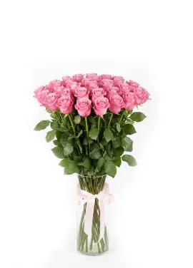 45-rose bouquet: pink roses “Miss Piggy”