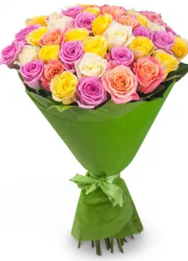 51 multicolored roses