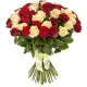 Bouquet of 51 red and white roses