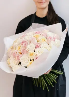51 delicate roses "Dnipro morning"