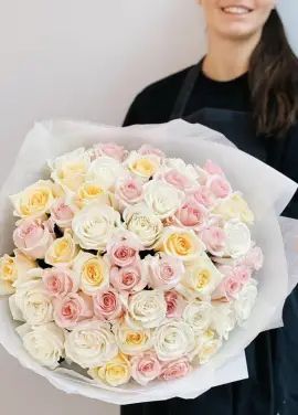 51 delicate roses "Dnipro morning"