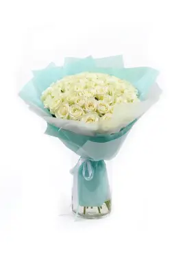 75-rose bouquet: peach roses “Peach Avalanche”