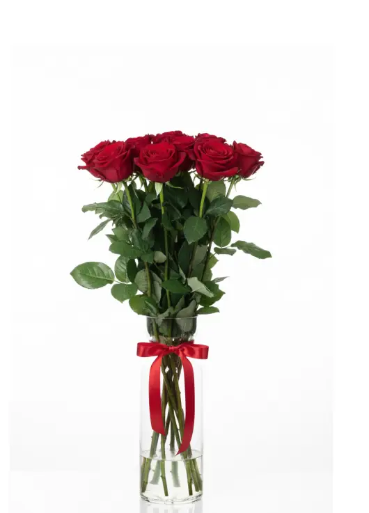 9-rose bouquet: red roses “Grand Prix”