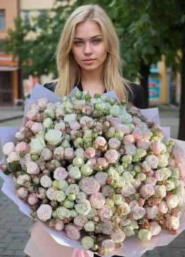 75 branches of cream rose bombastic