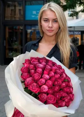 Bouquet of raspberry roses Prince Persia