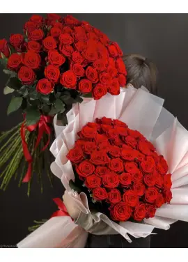 Red roses by pieces