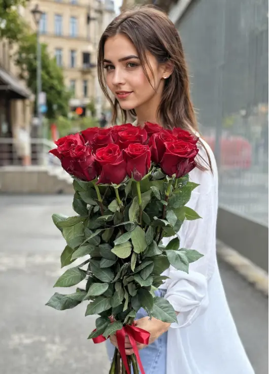 19 royal roses of large imported roses
