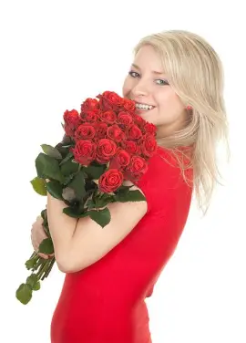 Red roses by pieces