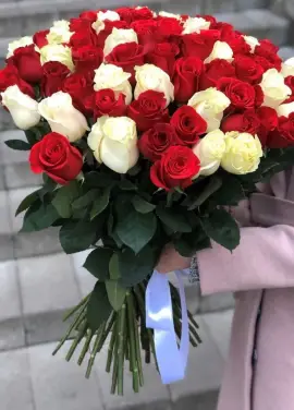 Red and white roses